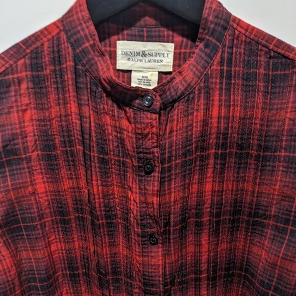 Rl Denim & Supply | Button Down tunic in red plaid - Picture 5 of 9